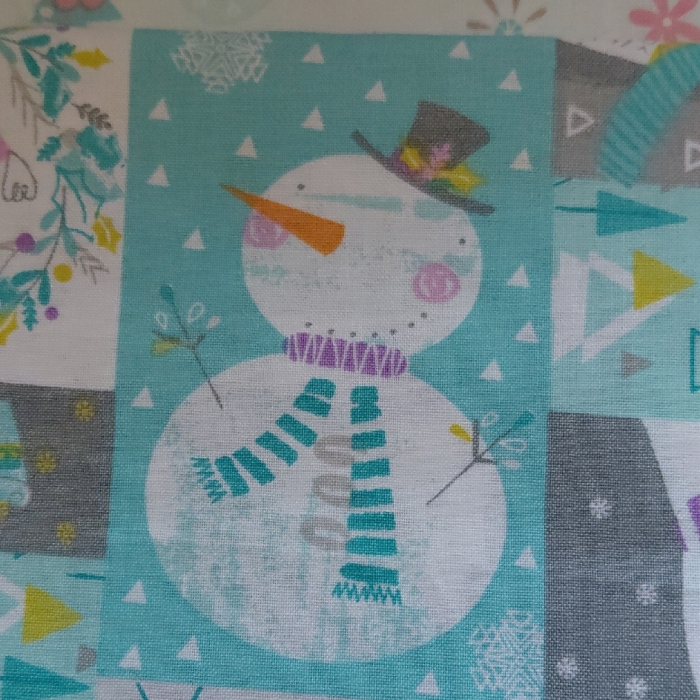 Christmas Pastel Snowman and Tree Fabric - Picture 5 of 7